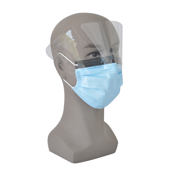 Disposable Face Mask with Shield + Black UV Strip