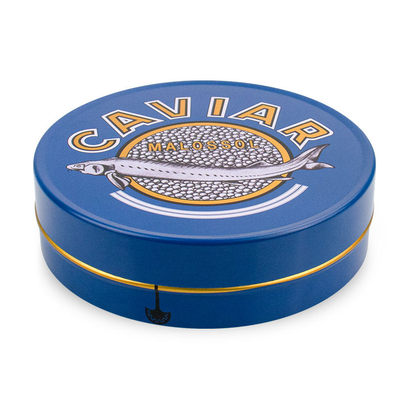 1kg 2kg 3kg Round Metal Containers for Caviar Storage