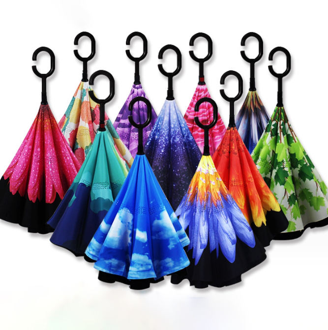 C Handle Automatic Windproof Reverse Umbrella