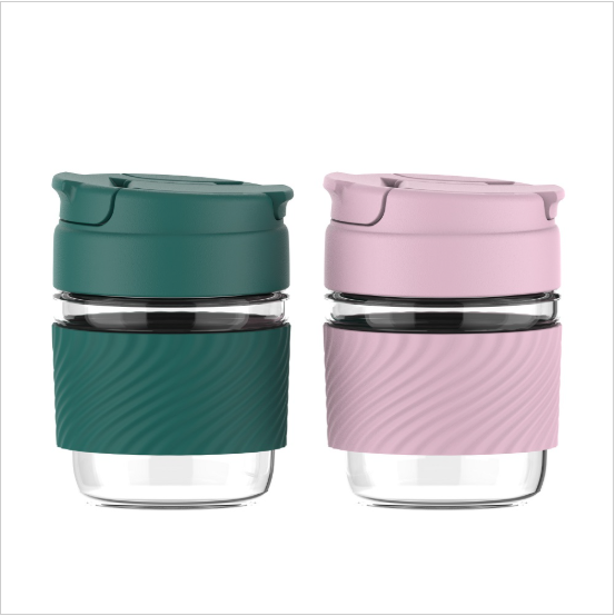 12oz Glass Tumbler with Silicone Sleeve