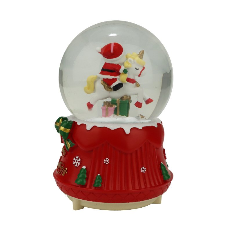 Christmas Custom Santa Unicorn Snow Globes