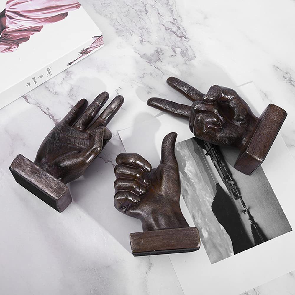 Finger Gesture Hand Carving Sculpture