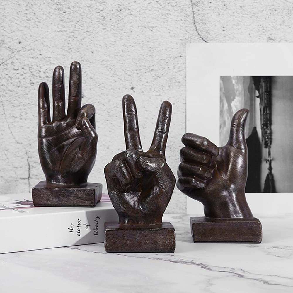 Finger Gesture Hand Carving Sculpture