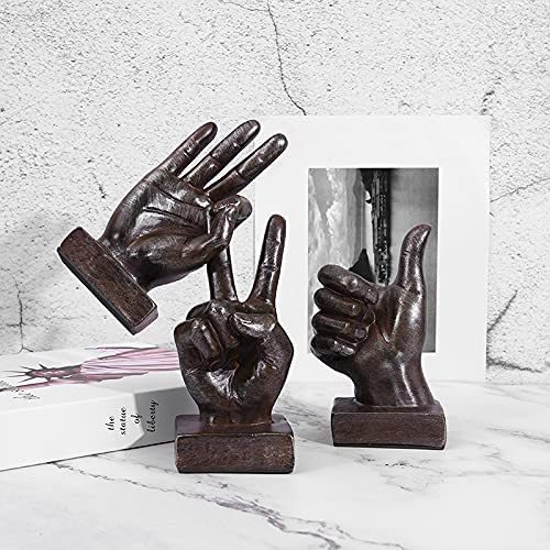 Finger Gesture Hand Carving Sculpture