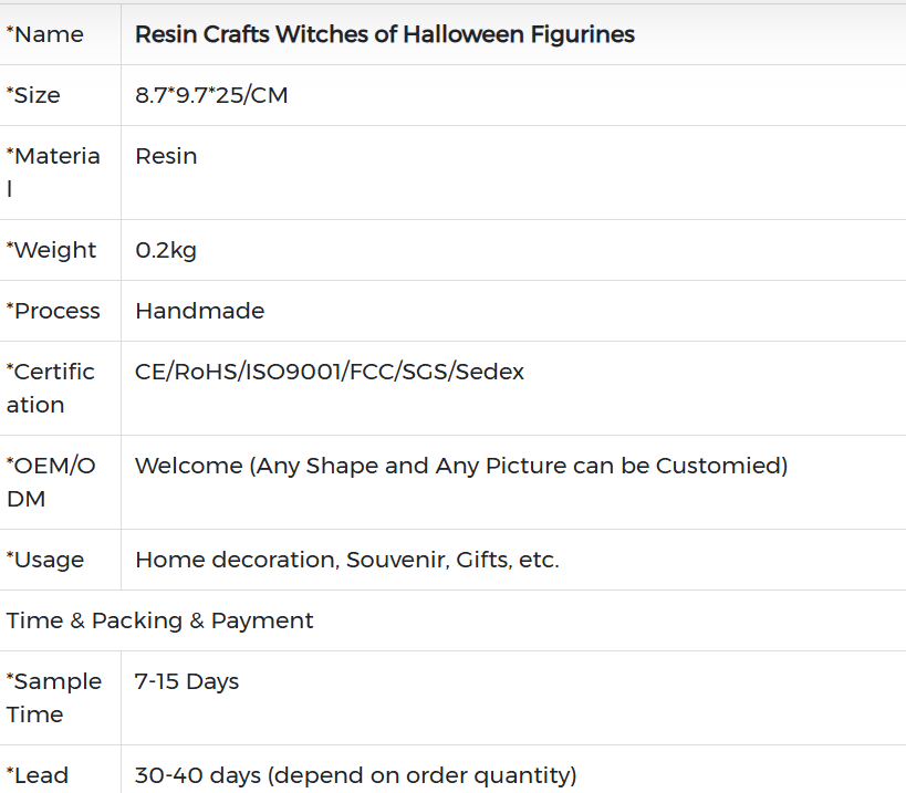 Halloween Resin Crafts Witches Figurines