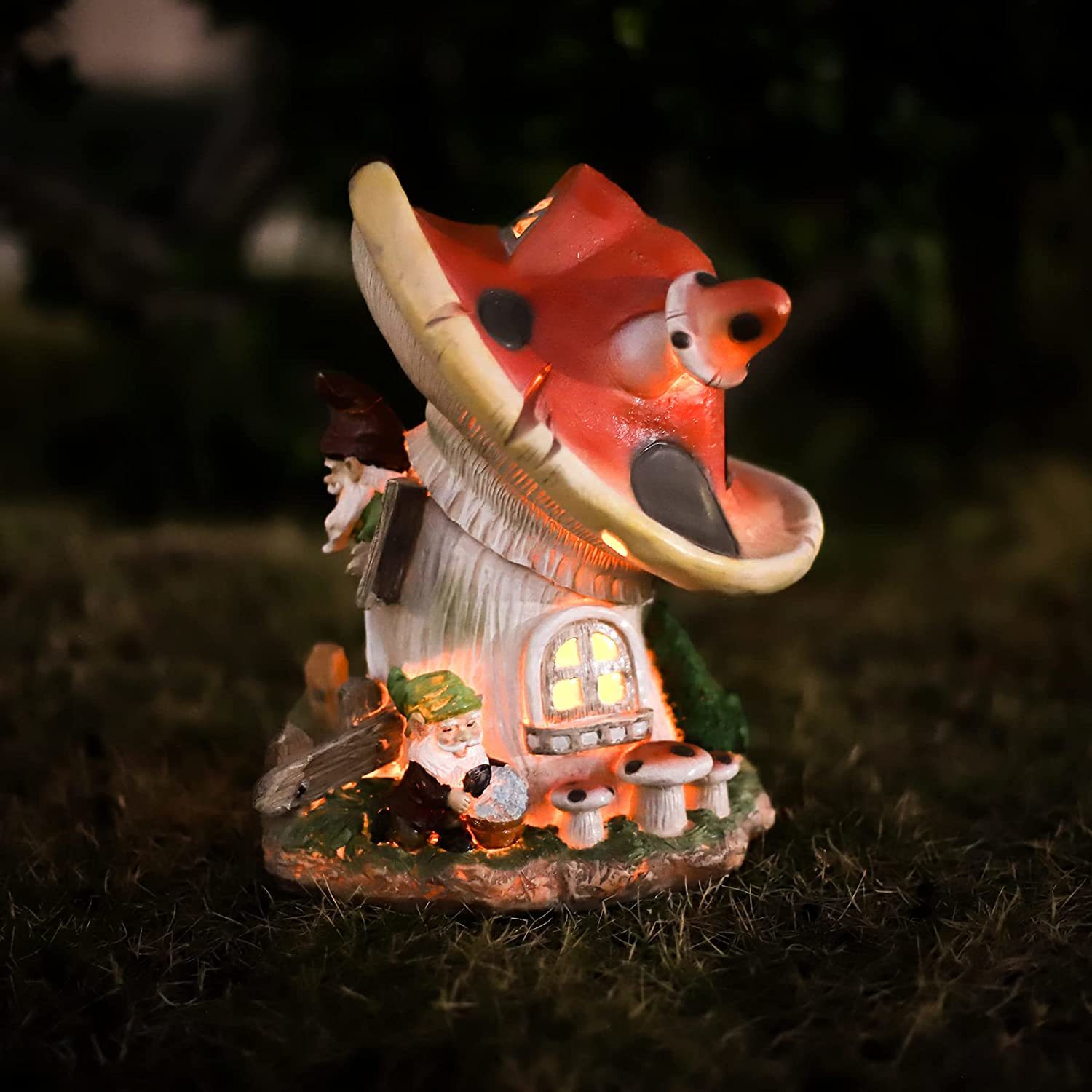 Solar Mushroom House Statue