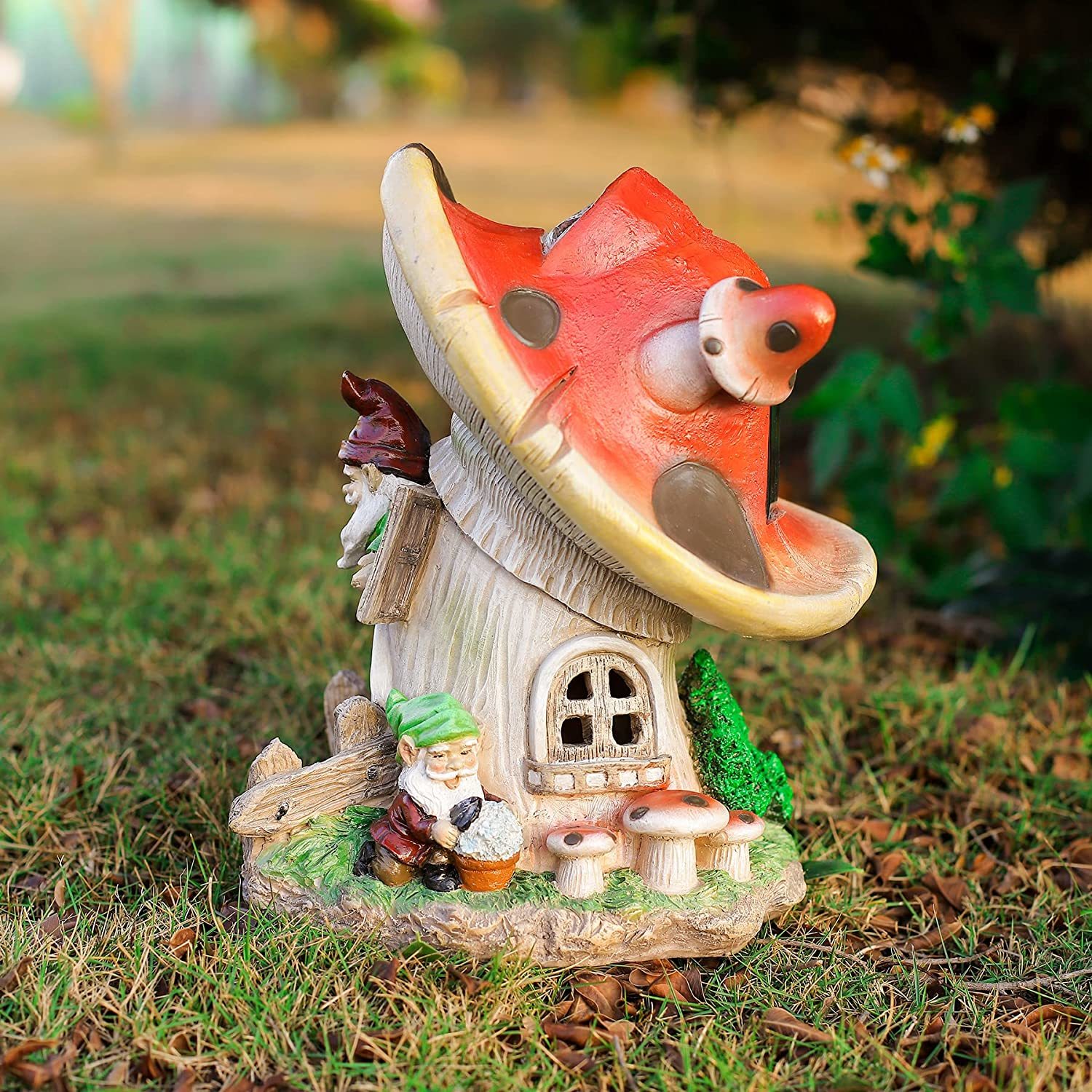 Solar Mushroom House Statue