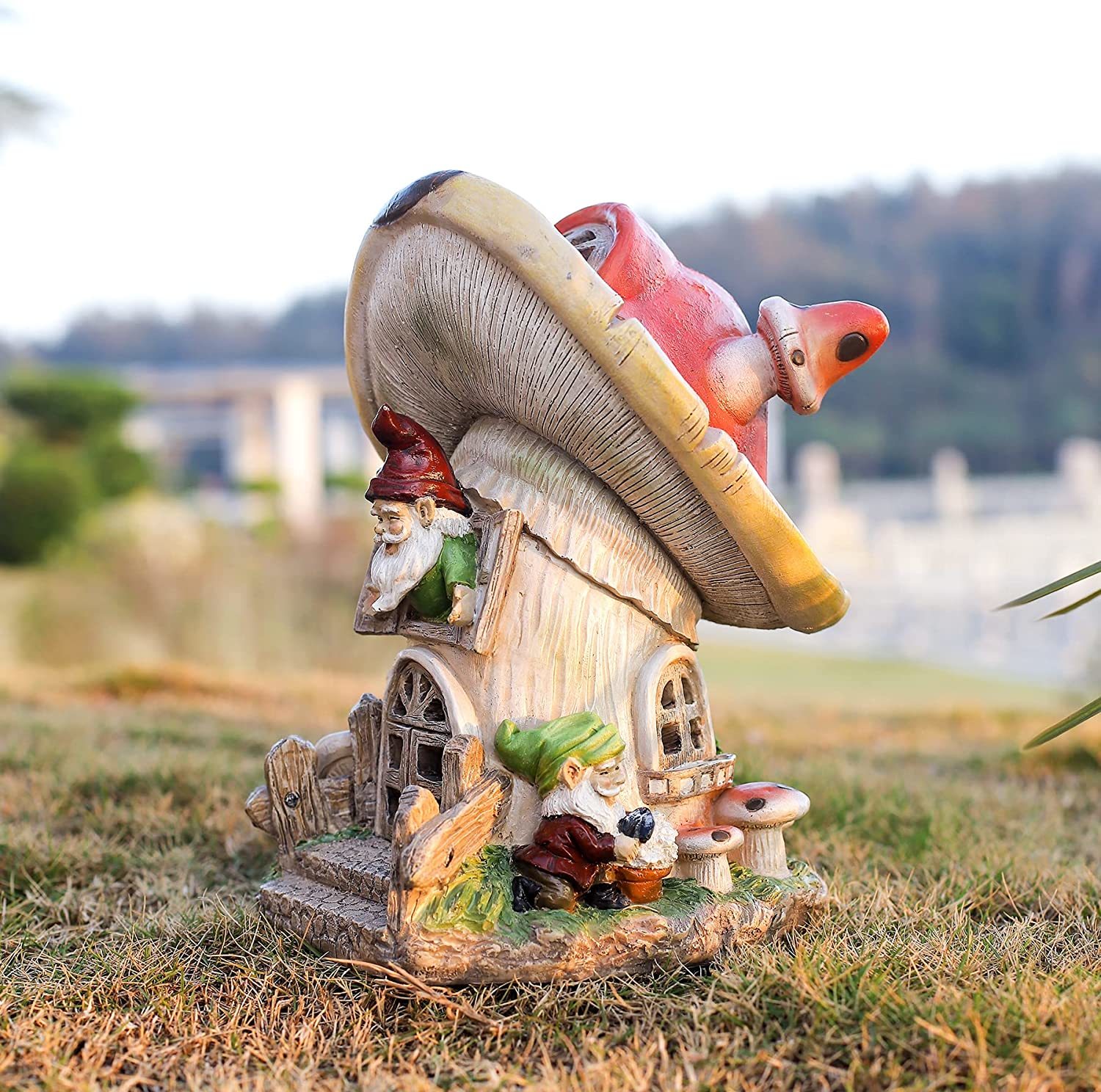 Solar Mushroom House Statue