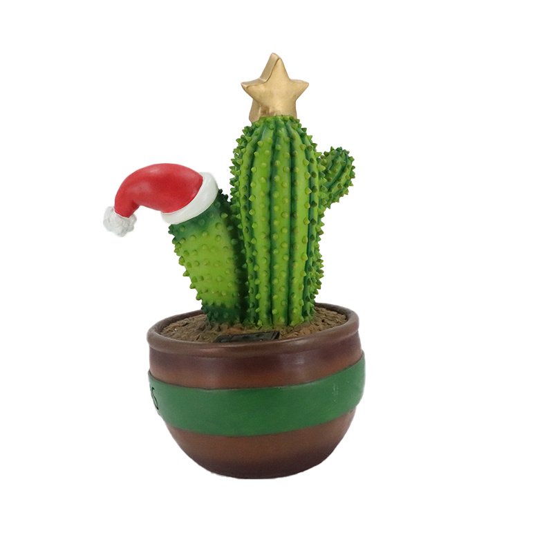 Xmas Cactus Resin Sculpture
