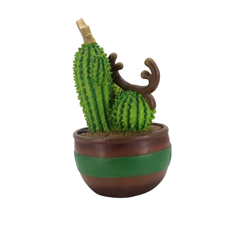 Xmas Cactus Resin Sculpture