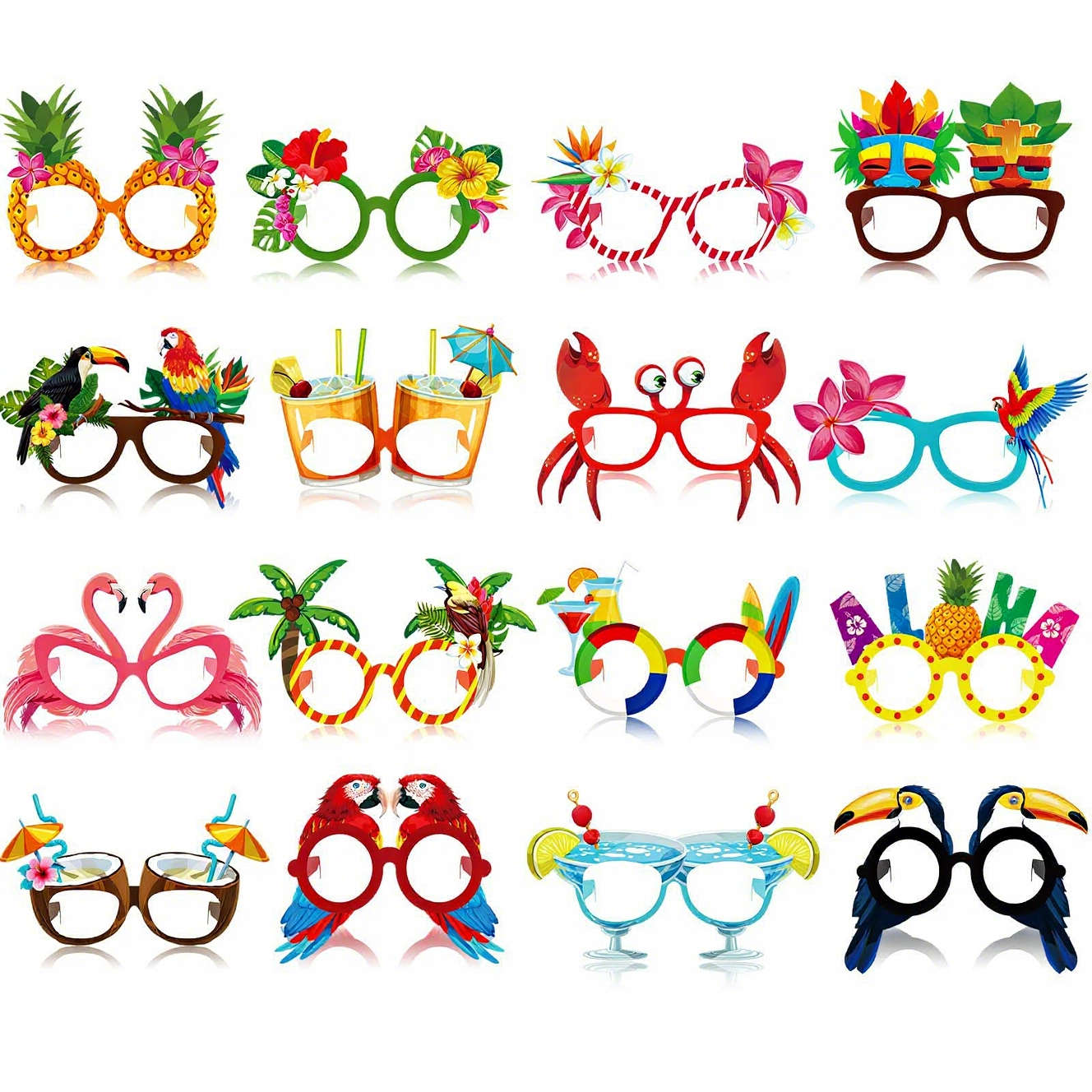 Funny Hawaiian Beach Party Glasses